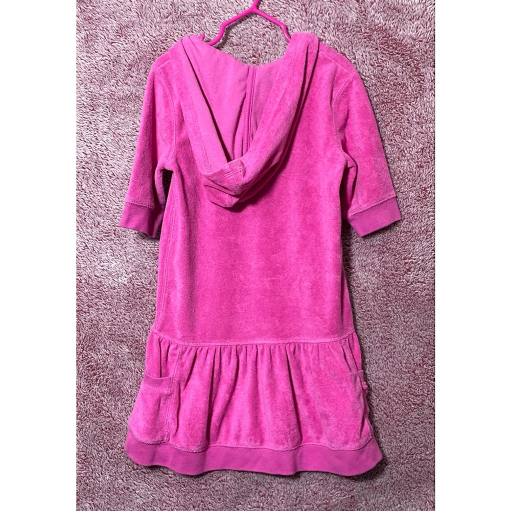 Girls Ralph Lauren Pink Terry Cloth Hooded Casual Dress 6X